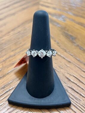 2CT Moissanite 5 Stone Ring in 925 Solid Sterling Silver